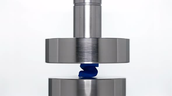 the Appearance of the Number Five When Lifting the Rod From a Hydraulic Press on a White Background alt