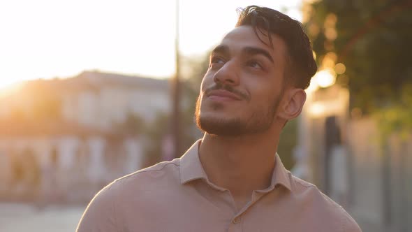 Closeup Male Happy Inspired Bearded Face alt
