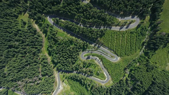 Aerial View Of Famous Romanian Mountain Road Transalpina  alt