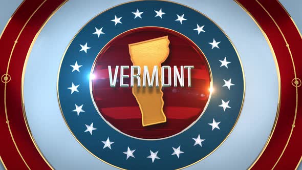 Vermont United States of America State Map with Flag 4K