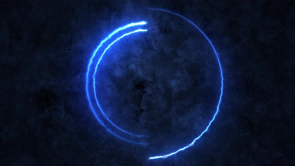 Blue Neon Circle Loop