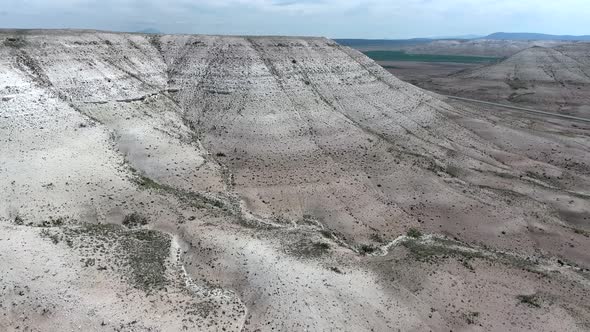 Limestone Mesa Hill Topography on Plain in Arid Barren Geography alt