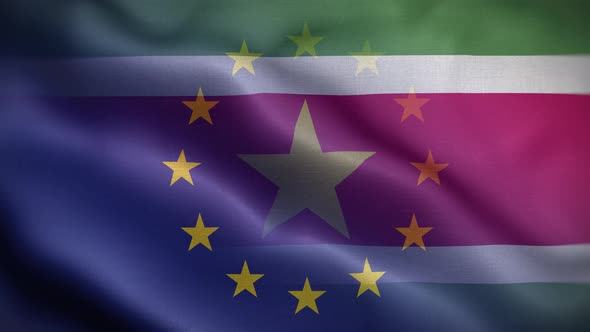 EU Suriname Flag Loop Background 4K