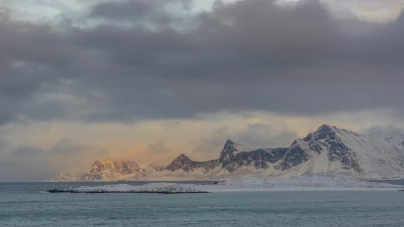 Dramatic Sky over the Winter Norwegian Bay