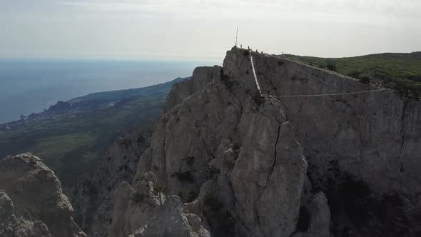 Circular Shooting From the Height of the Famous Ai-Petri Mountain in Alupka, Ukraine. A Stunning alt