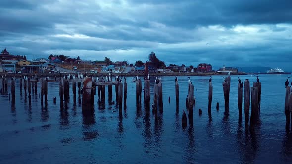 View Of The Evening Puerto Natales In Chile alt