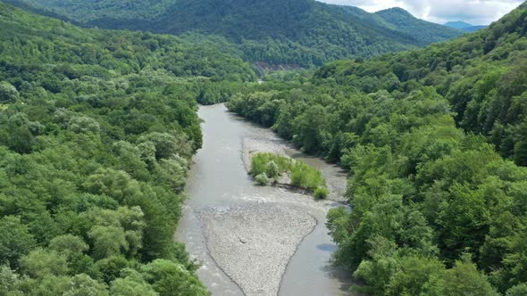 Belaya River in Caucasus Mountains alt