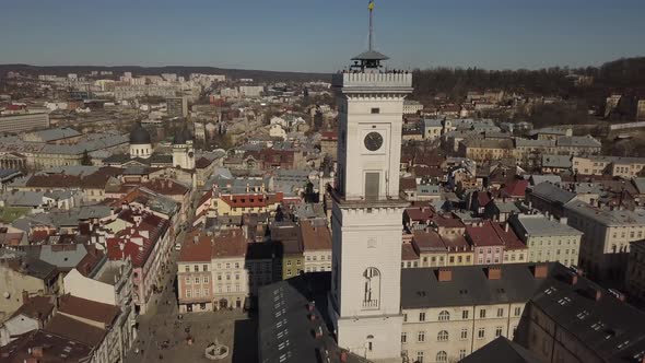 Central City Hall in the Tourist Center of Lviv alt