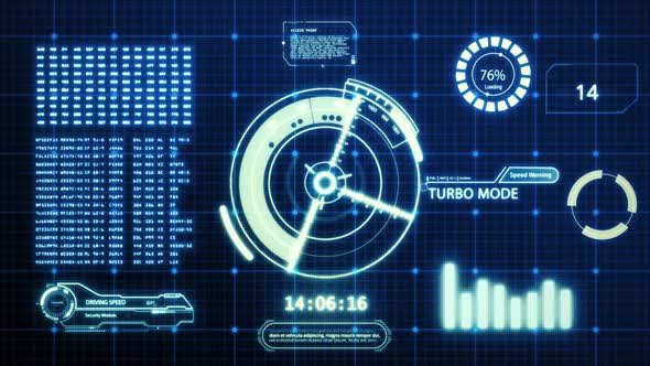 Blue HUD driving car speed user interfaces computer screen display pixels background