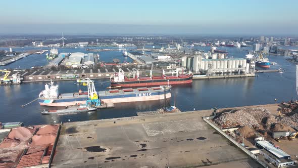 Industrial Zone Containers Factories and Busniesses in Amsterdam Westhaven The Netherlands Europe alt