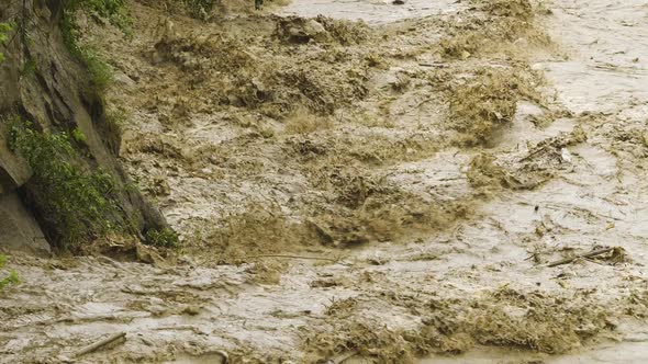 Dirty River Rubbish Pollution. Sewage Floating. Global Warming , Water Disaster alt