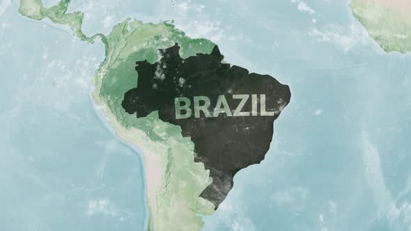 Globe Map of Brazil with a label