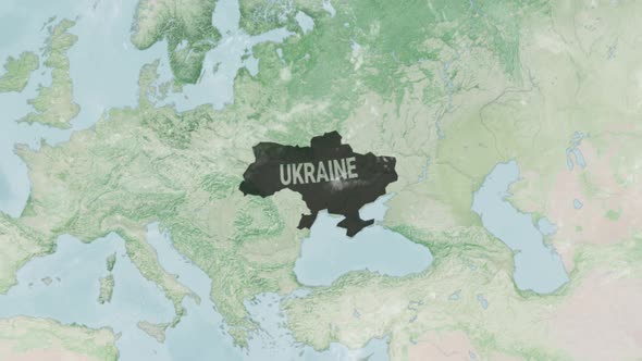 Globe Map of Ukraine with a label