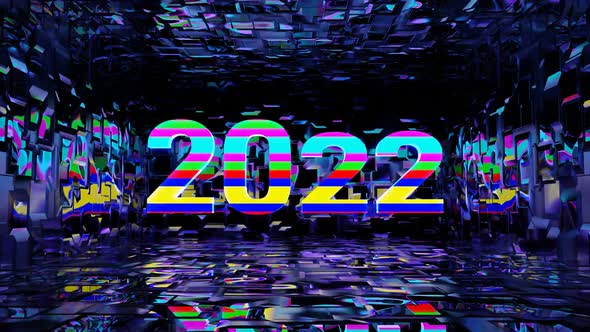 VJ Loop Animation of the Numbers of the New Year 2022