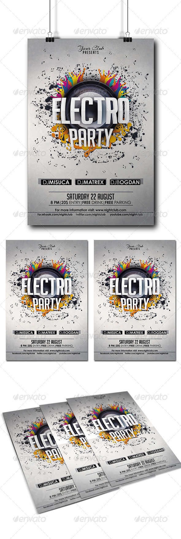 Electro Party Flyer - Clubs & Parties Events
