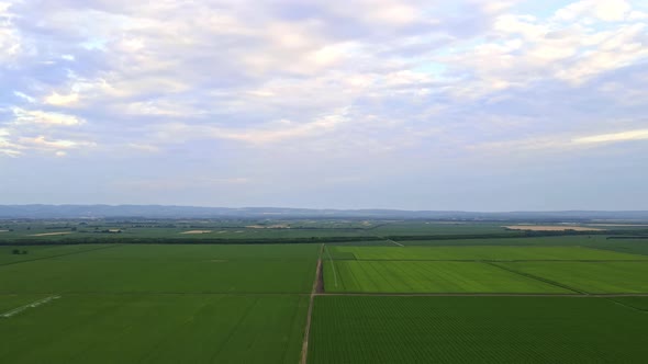 Aerial View Of Agricultural Fields Time Lapse