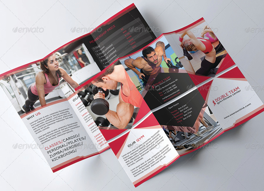 Fitness Tri-Fold Brochure, Print Templates | GraphicRiver