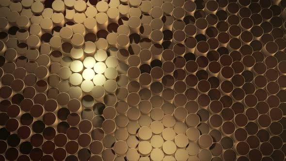 Abstract Golden Cylindrical Geometric Surface 