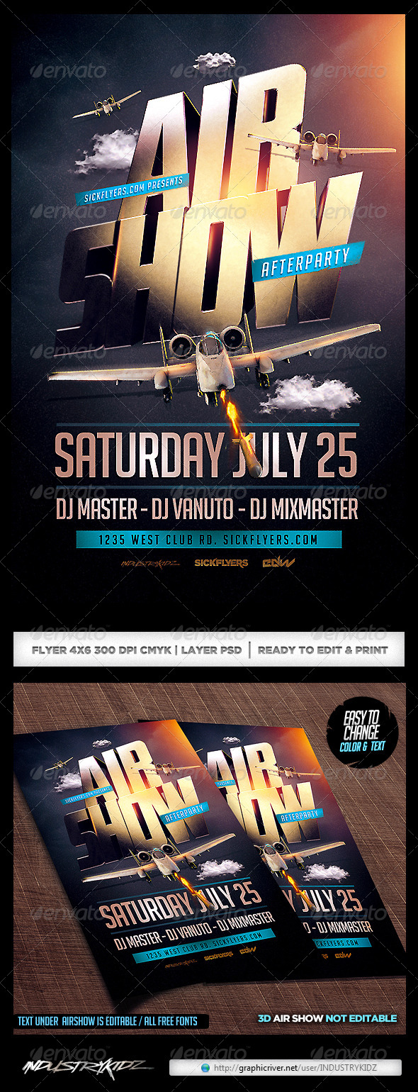 airshow party flyer template psd by industrykidz graphicriver air show flyer