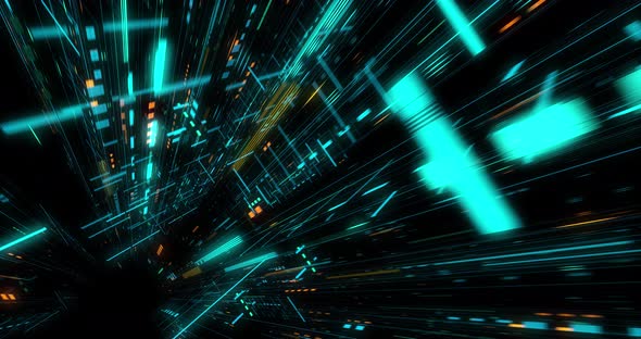 Seamless fly through of abstract circuitry with digital grid background alt