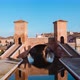 View of the symbol of Comacchio at morning, the Trepponti bridge. Timelapse 4K - VideoHive Item for Sale