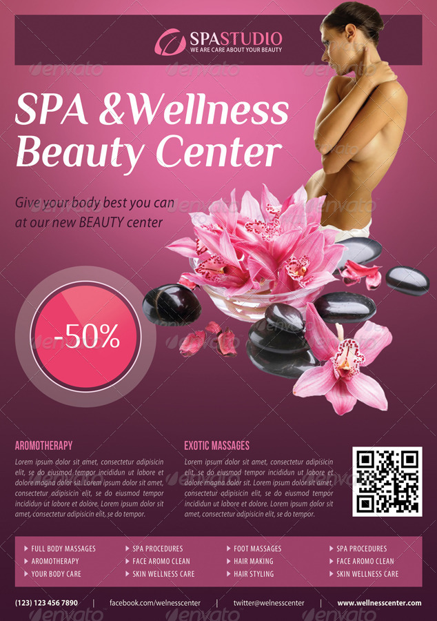 3 In 1 Spa Wellness Flyers Bundle 08 Print Templates Graphicriver 7824