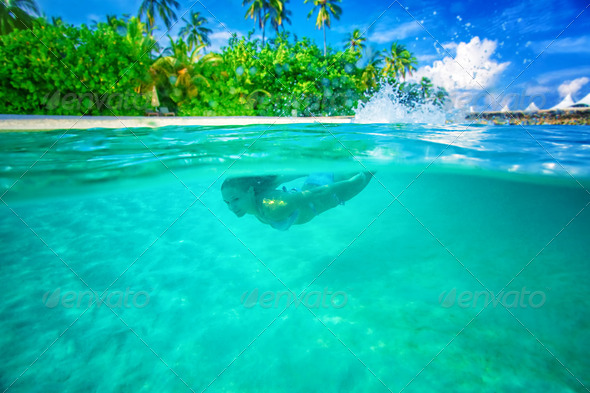 Enjoying marine life - Stock Photo - Images