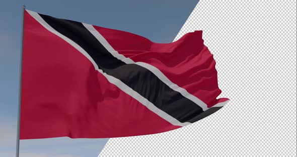 flag Trinidad and Tobago patriotism national freedom, seamless loop, alpha channel alt