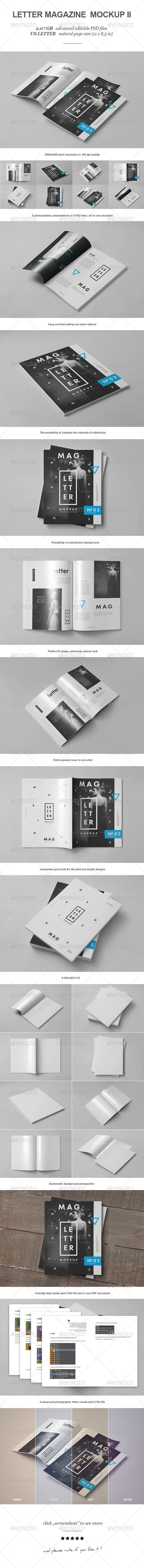 Letter Magazine / Brochure Mock-up II - Magazines Print