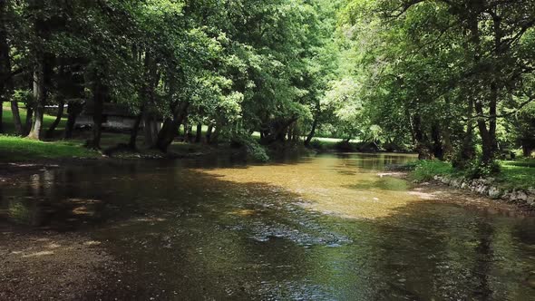 Drone Flight Over The River  4K - V1 alt