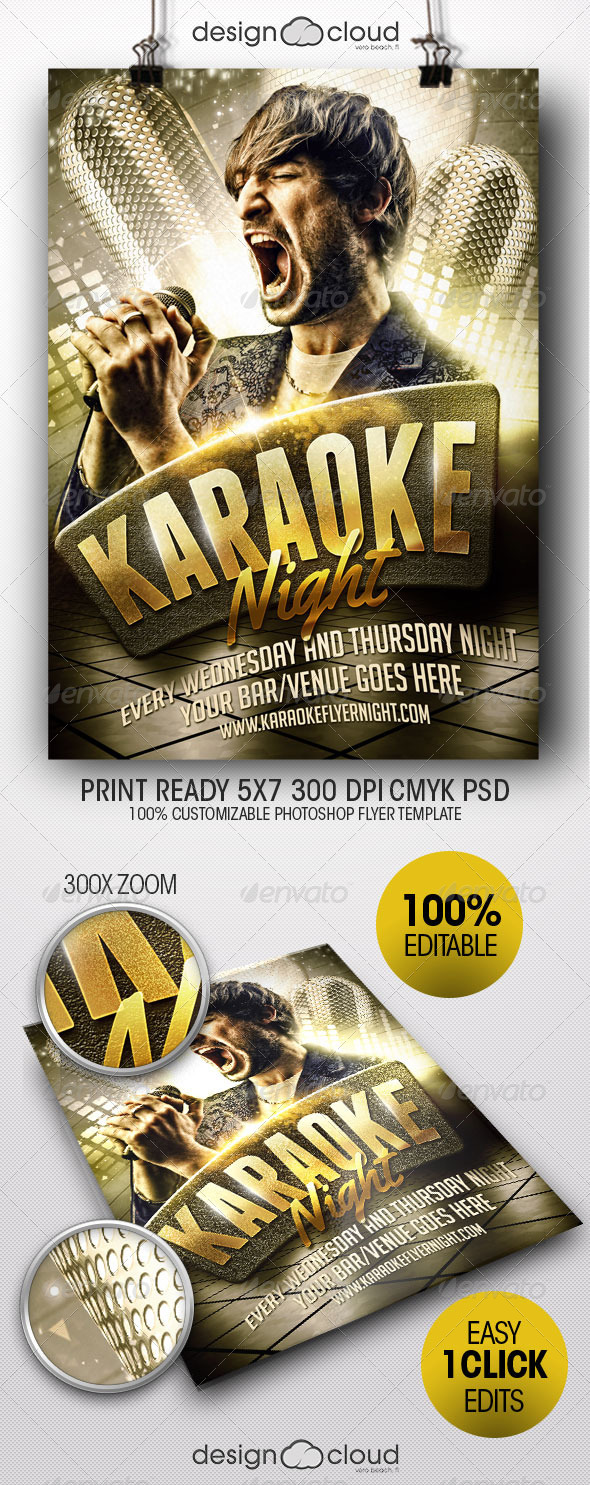 Karaoke Night Flyer Template - Clubs & Parties Events