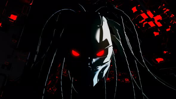 Flashing Cyborg Head VJ Loop  alt