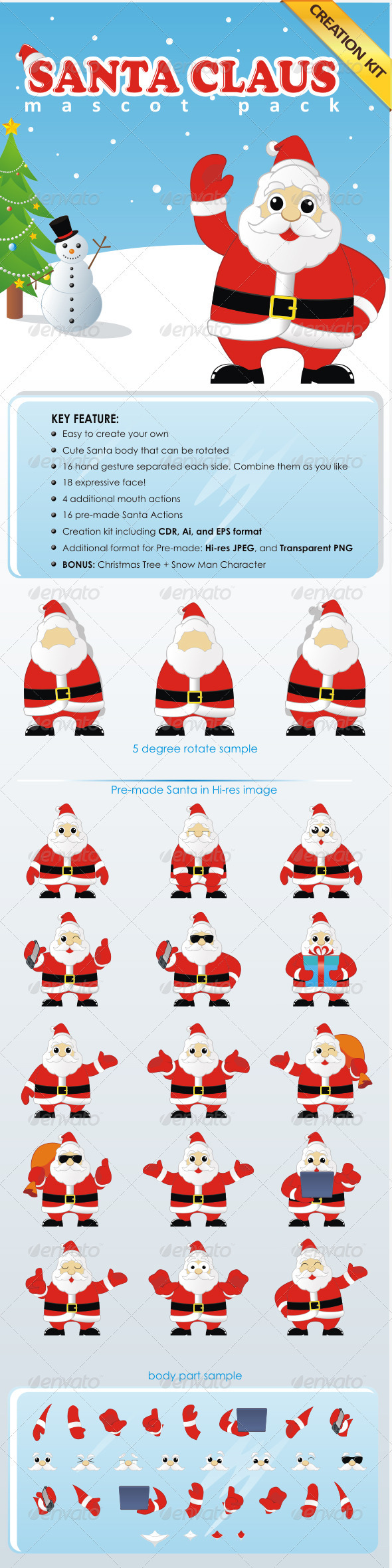 Santa Claus Mascot Pack - Creation Kit - People Characters
