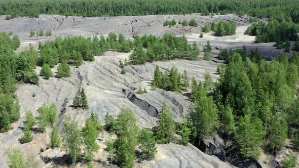 Aerial view of abandoned quarry