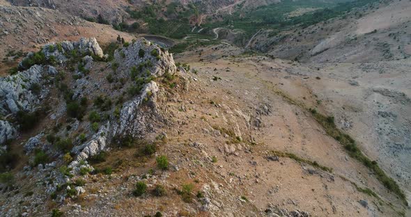 Aerial view of rock mountains in in Lebanon. alt