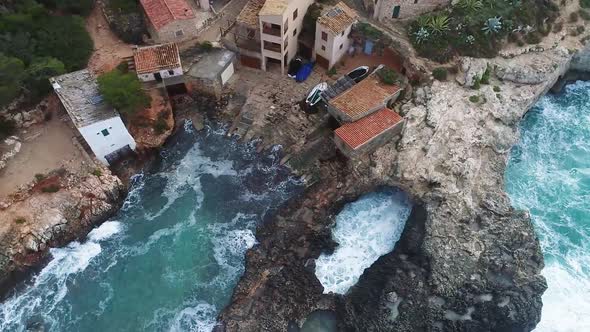 Flight Over Beautiful Seashore at Mallorca