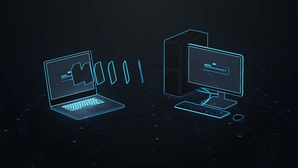 Files or data transferring process from notebook to PC. Backup, sharing files alt