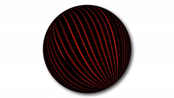 Stripy line sphere isolate on white background. Animated sphere. A 03