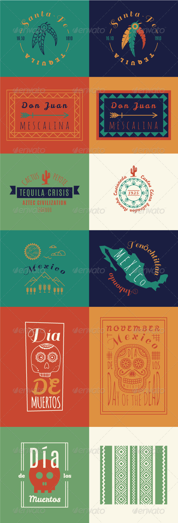 Mexican set Insignias Bundle - Miscellaneous Vectors