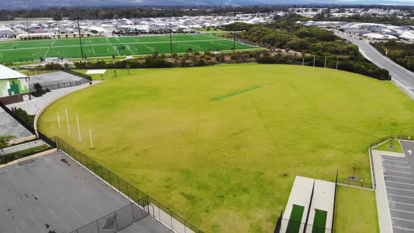 Aerial View of an Oval Park in Australia in 2K. alt