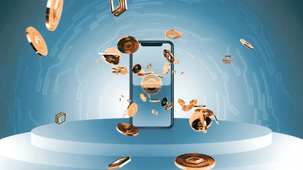 03 - 7 STRATIS Cryptocurrency Background with Cell / Mobile Phone 4K alt