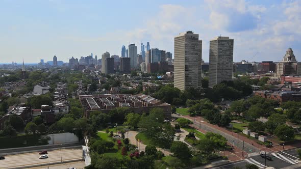 Philadelphia Aerial Perspective at Overhead View of the Over Showing Neighborhood Family Private alt
