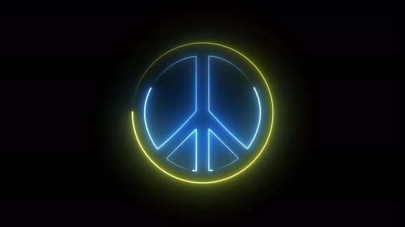 Neon Peace Symbol