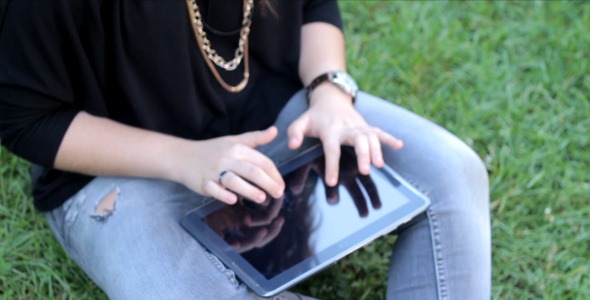 Girl Using Tablet Pc 3