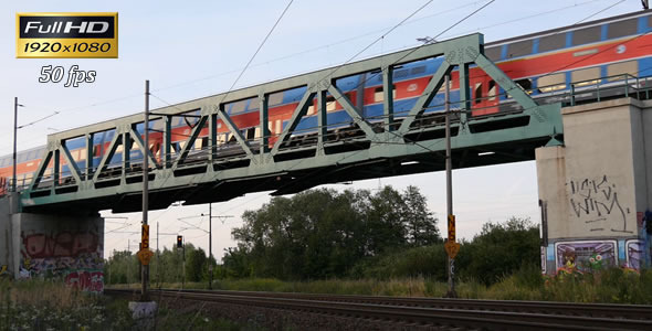 Train Passes Through the Bridge