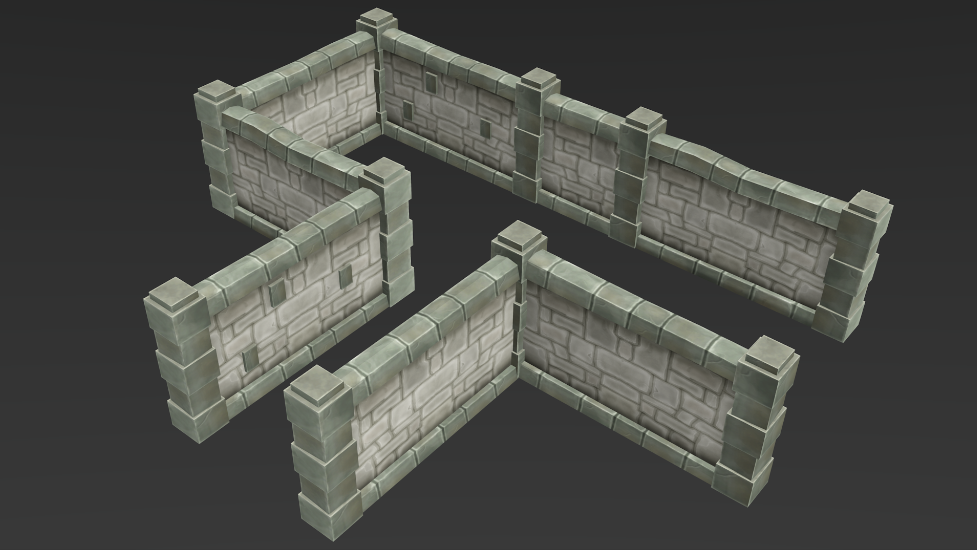 Low Poly Dungeon Wall by ZugZugArt 3DOcean