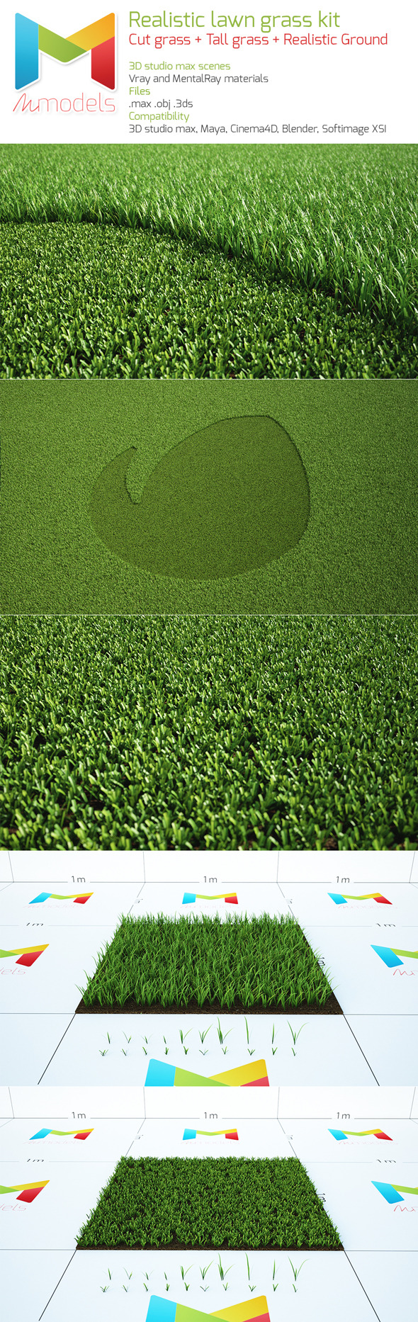 Realistic lawn grass - 3Docean 8250669