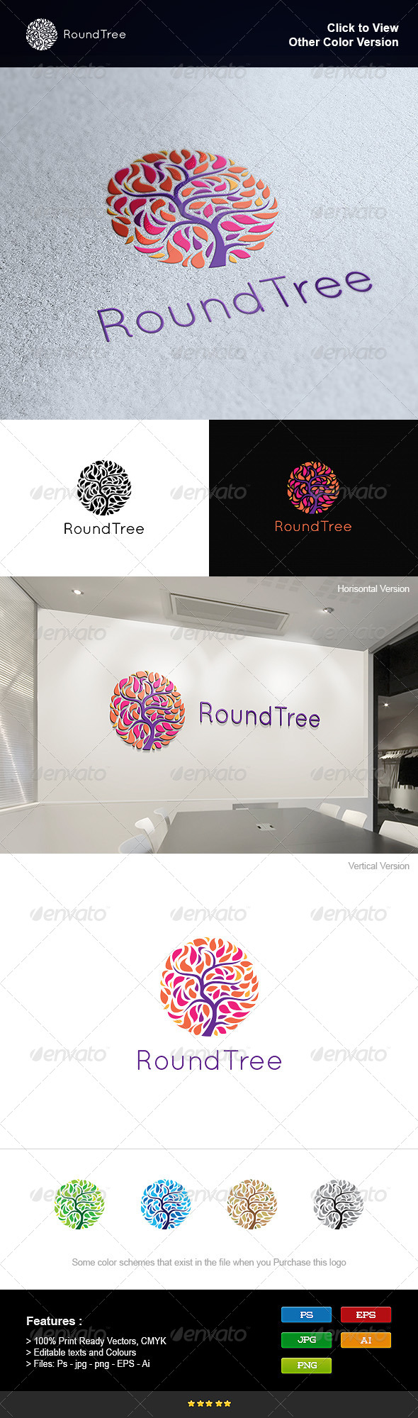Round Tree - Nature Logo Templates