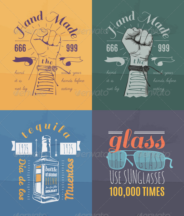 Trendy Retro Vintage Insignias Set - Miscellaneous Vectors