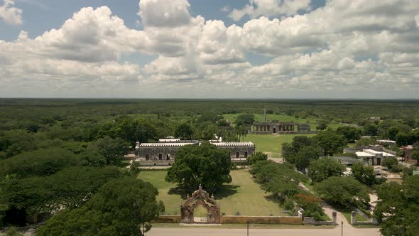 View of hacienda entrance in Yucatan Mexico alt
